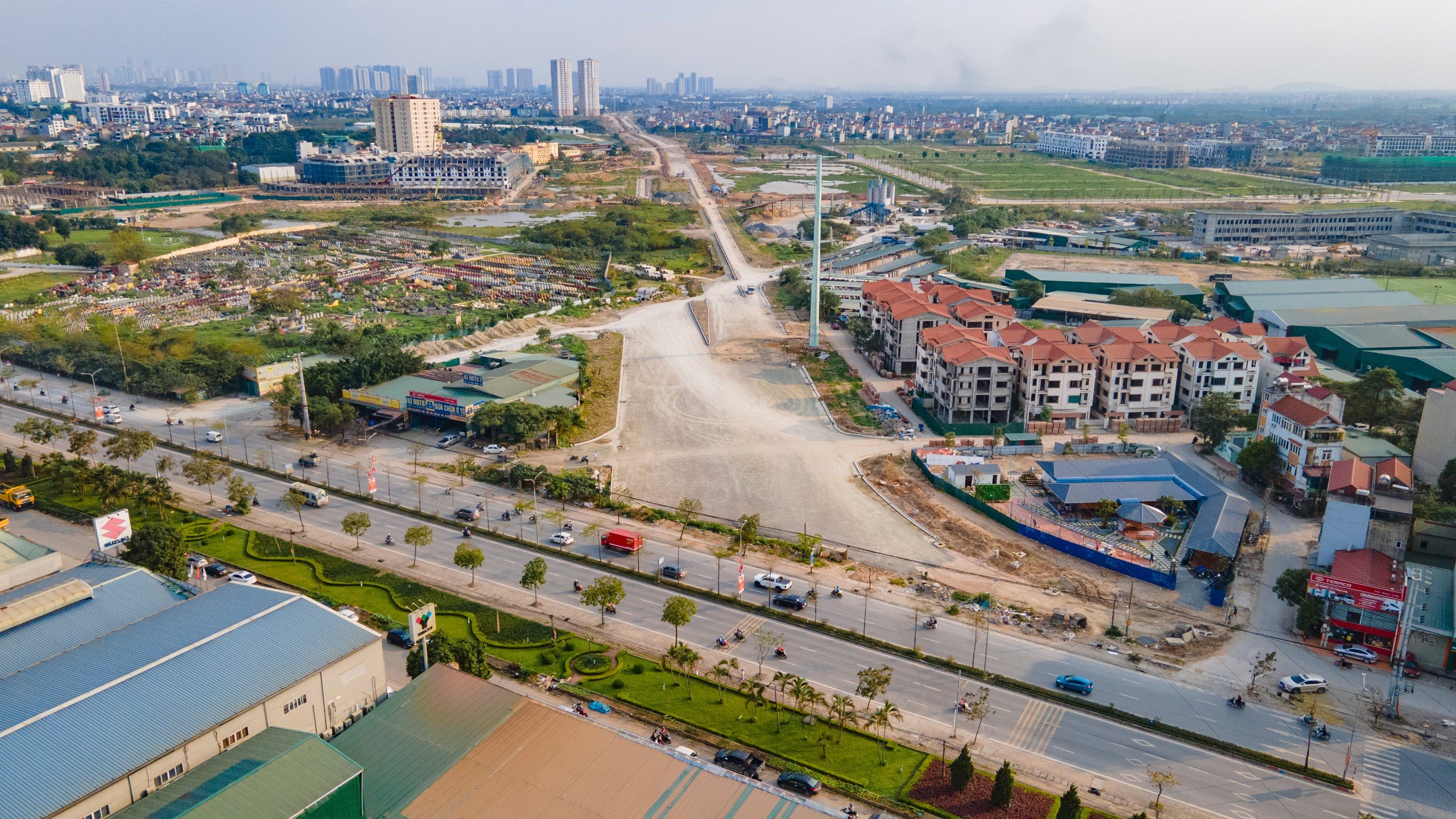 V&agrave;nh đai 3,5 đoạn từ Đại lộ Thăng Long đến QL32 nh&igrave;n từ tr&ecirc;n cao- Ảnh 11.