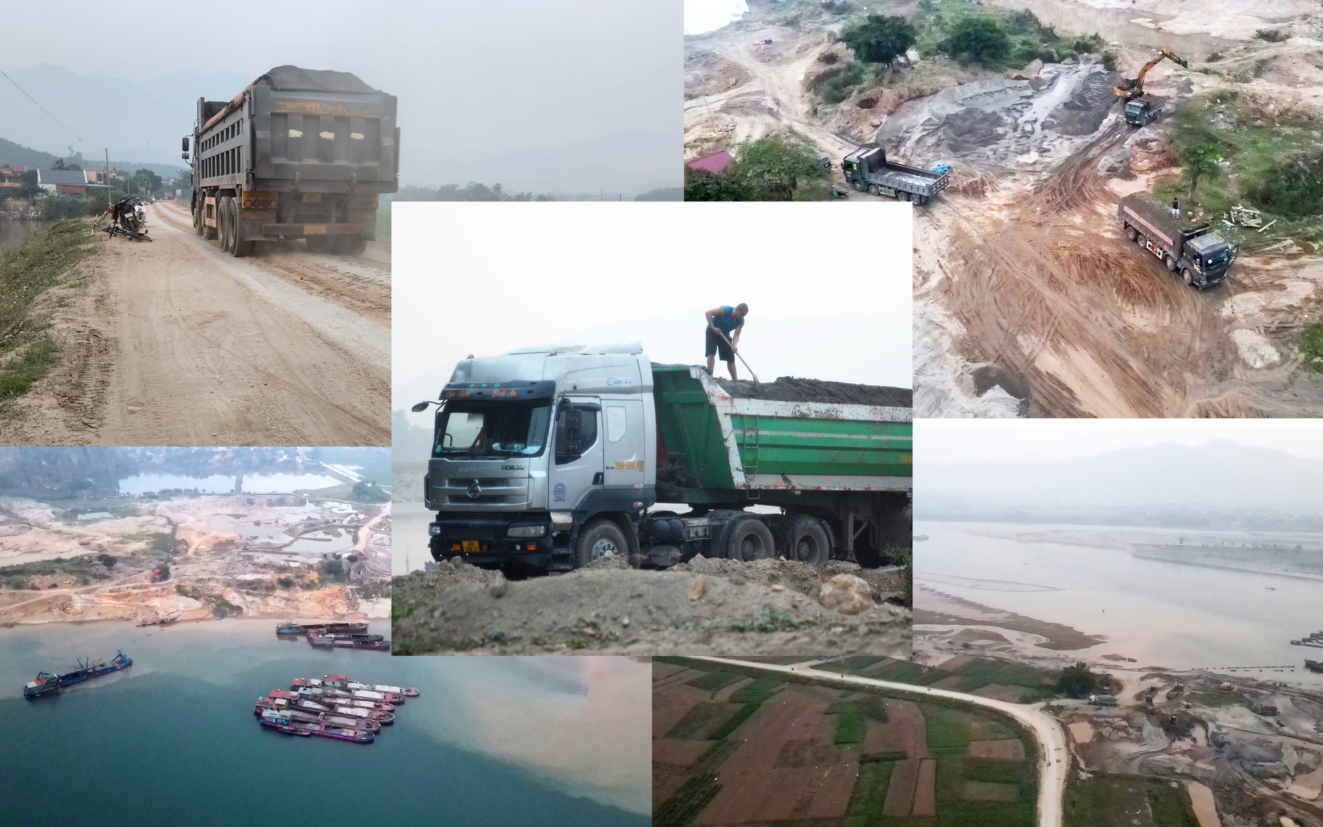Bến cát không phép tiếp tay xe quá tải quần thảo vùng giáp ranh: Công an Hòa Bình vào cuộc- Ảnh 7. Xe chở cát quá tải từ bến không phép quần thảo vùng giáp ranh Hà Nội - Hòa Bình