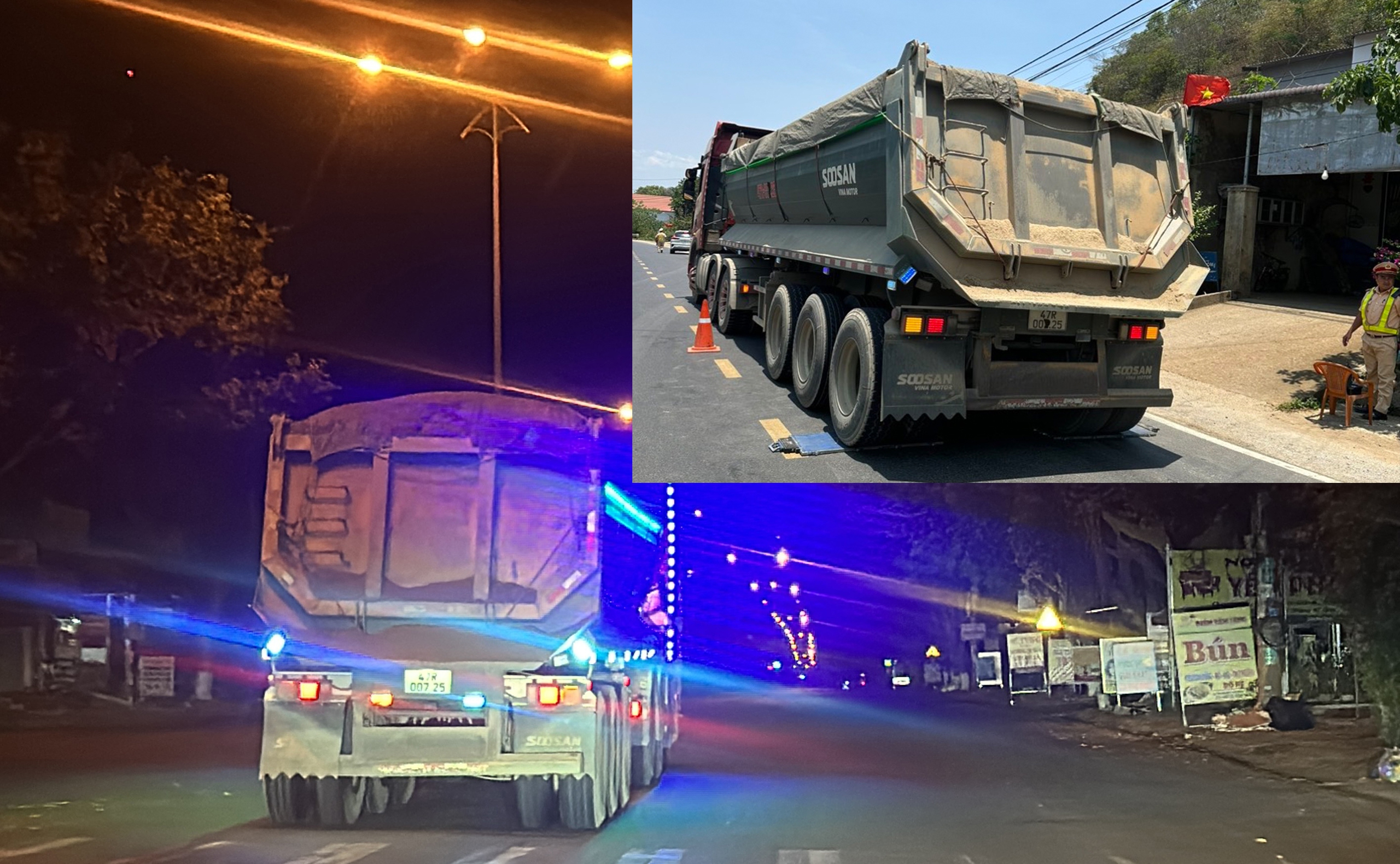 Xe chở c&aacute;t qu&aacute; tải lộng h&agrave;nh ở Đắk Lắk: CSGT đang x&aacute;c minh, xử l&yacute;- Ảnh 1.