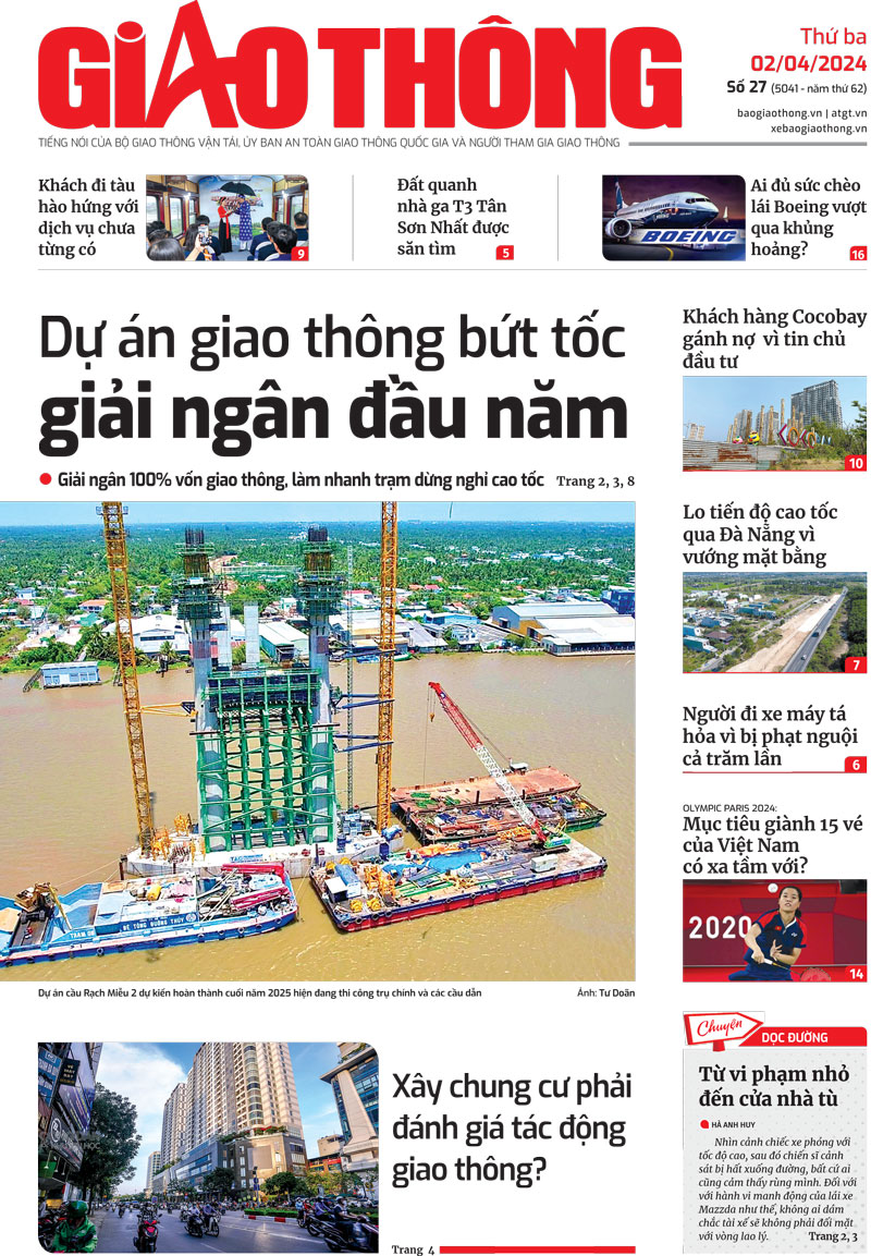 rang nhất B&aacute;o Giao th&ocirc;ng số 27 ra ng&agrave;y 2/4/2024.