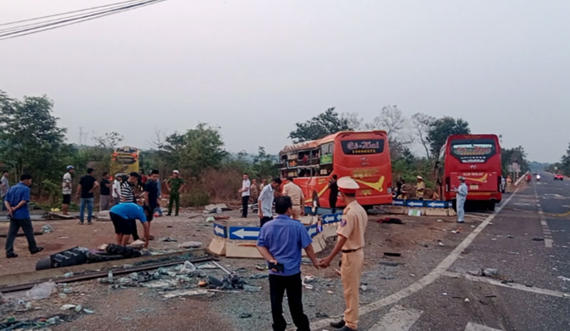 Hiện trường vụ TNGT.