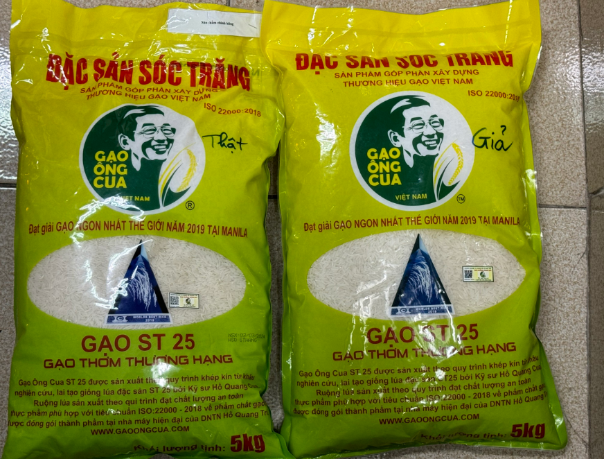 Thu giữ hơn nửa tấn gạo giả mạo thương hiệu Gạo &Ocirc;ng Cua- Ảnh 1.