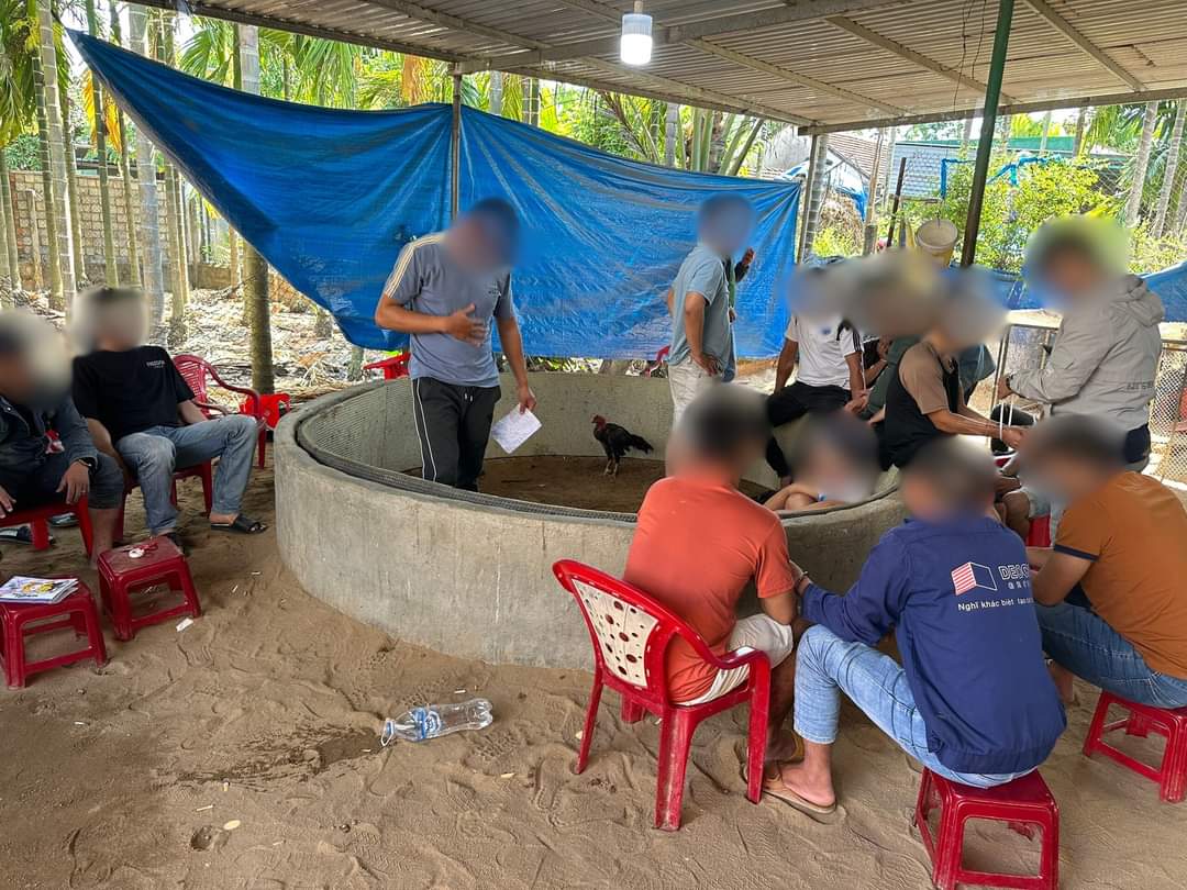 Hiện trường vụ đ&aacute; g&agrave; ăn tiền với số tiền trăm triệu.