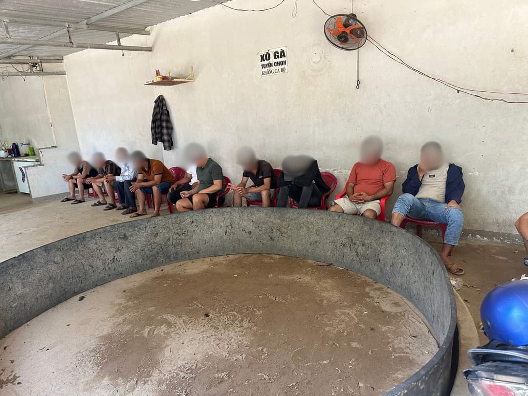 Nh&oacute;m nghi can tham gia đ&aacute; g&agrave; ăn tiền bị tạm giữ.