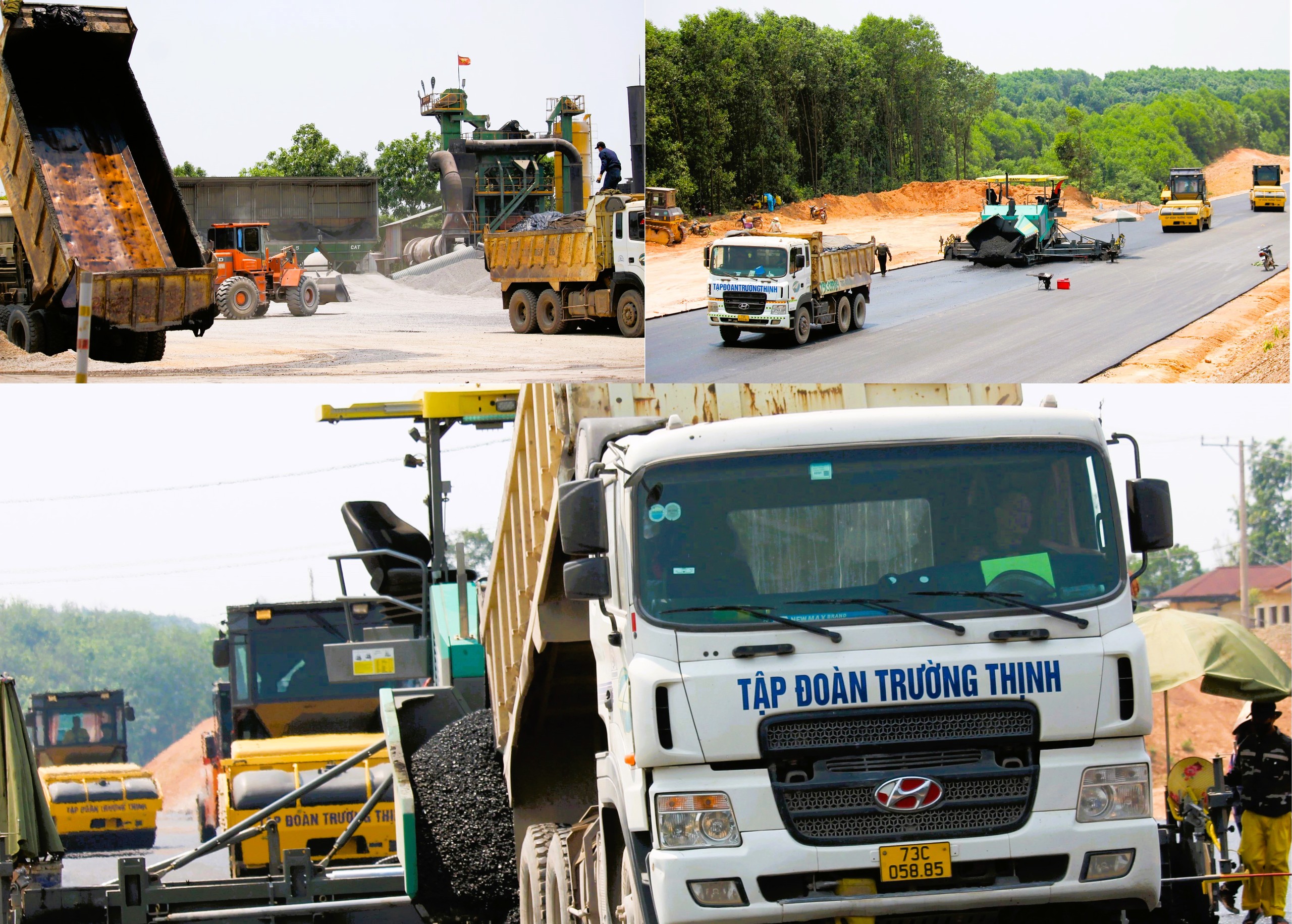 Hối hả thảm bê tông nhựa cao tốc Vạn Ninh - Cam Lộ giữa cái nắng cháy da- Ảnh 14. Hối hả thảm bê tông nhựa cao tốc Vạn Ninh - Cam Lộ giữa cái nắng cháy da- Ảnh 14.