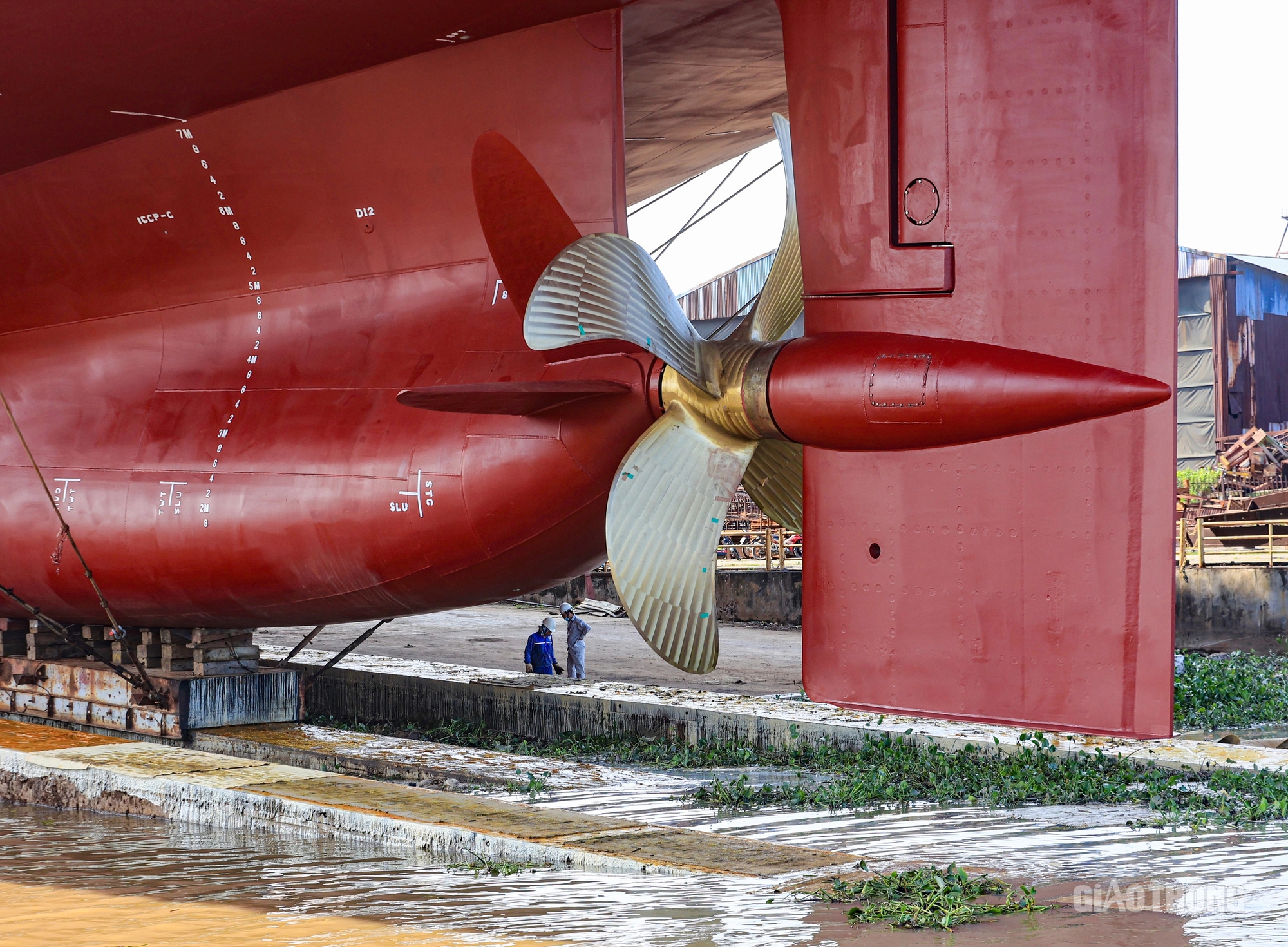 Cận cảnh hạ thủy tàu 65 nghìn tấn - tàu hàng rời lớn nhất đóng mới tại Việt Nam- Ảnh 5. Cận cảnh hạ thủy tàu 65 nghìn tấn - tàu hàng rời lớn nhất đóng mới tại Việt Nam- Ảnh 5.