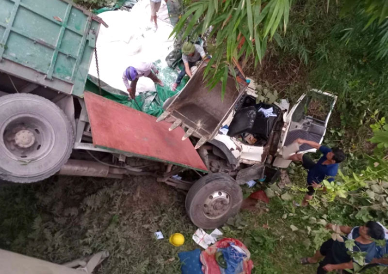 Hiện trường vụ tai nạn.