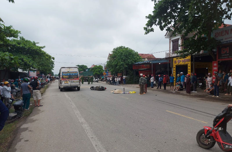 Hiện trường vụ tai nạn giao th&ocirc;ng.