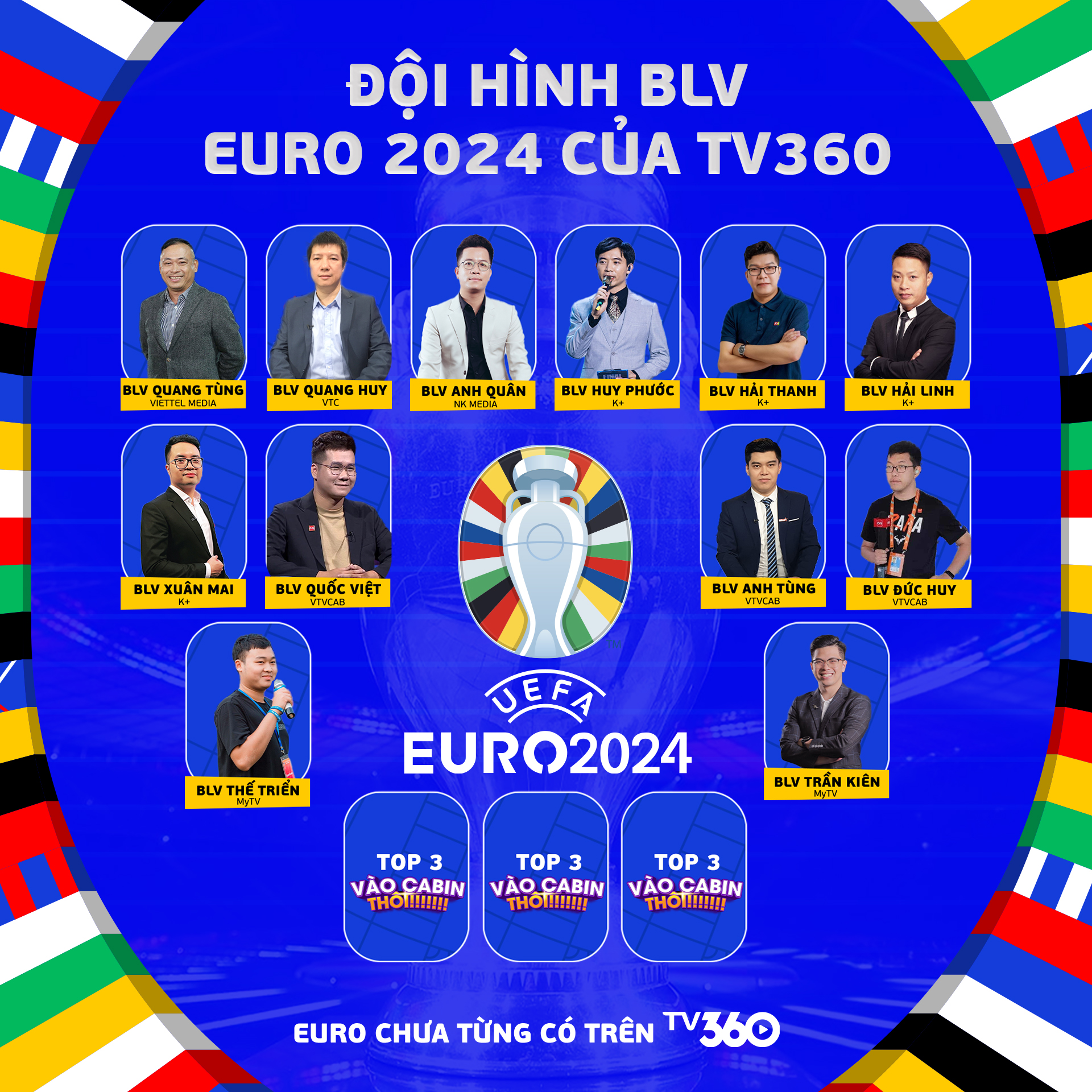 Đội h&igrave;nh &ldquo;b&igrave;nh luận vi&ecirc;n v&agrave;ng&rdquo; đồng h&agrave;nh c&ugrave;ng TV360 b&ugrave;ng nổ EURO 2024- Ảnh 1.