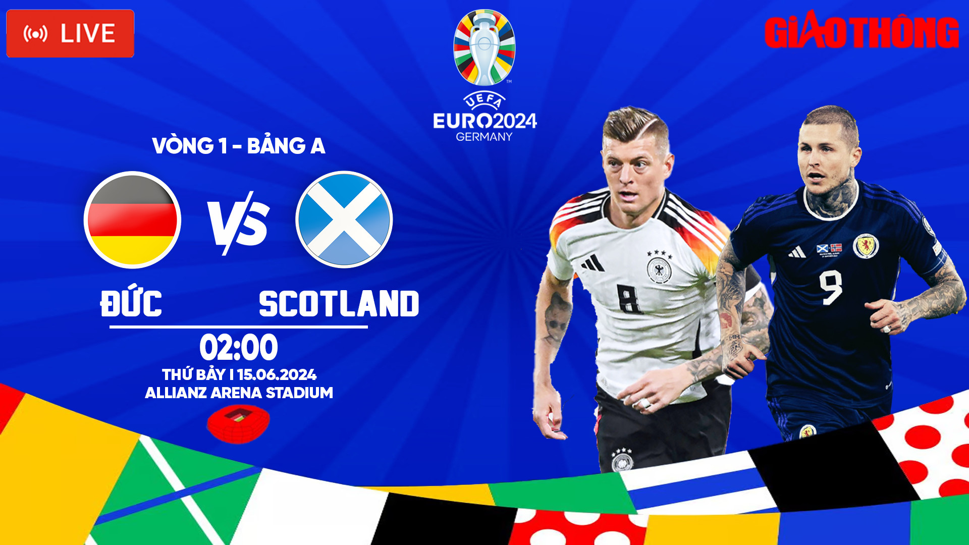 Link xem trực tiếp Đức vs Scotland 2h ng&agrave;y 15/6, bảng A EURO 2024- Ảnh 1.