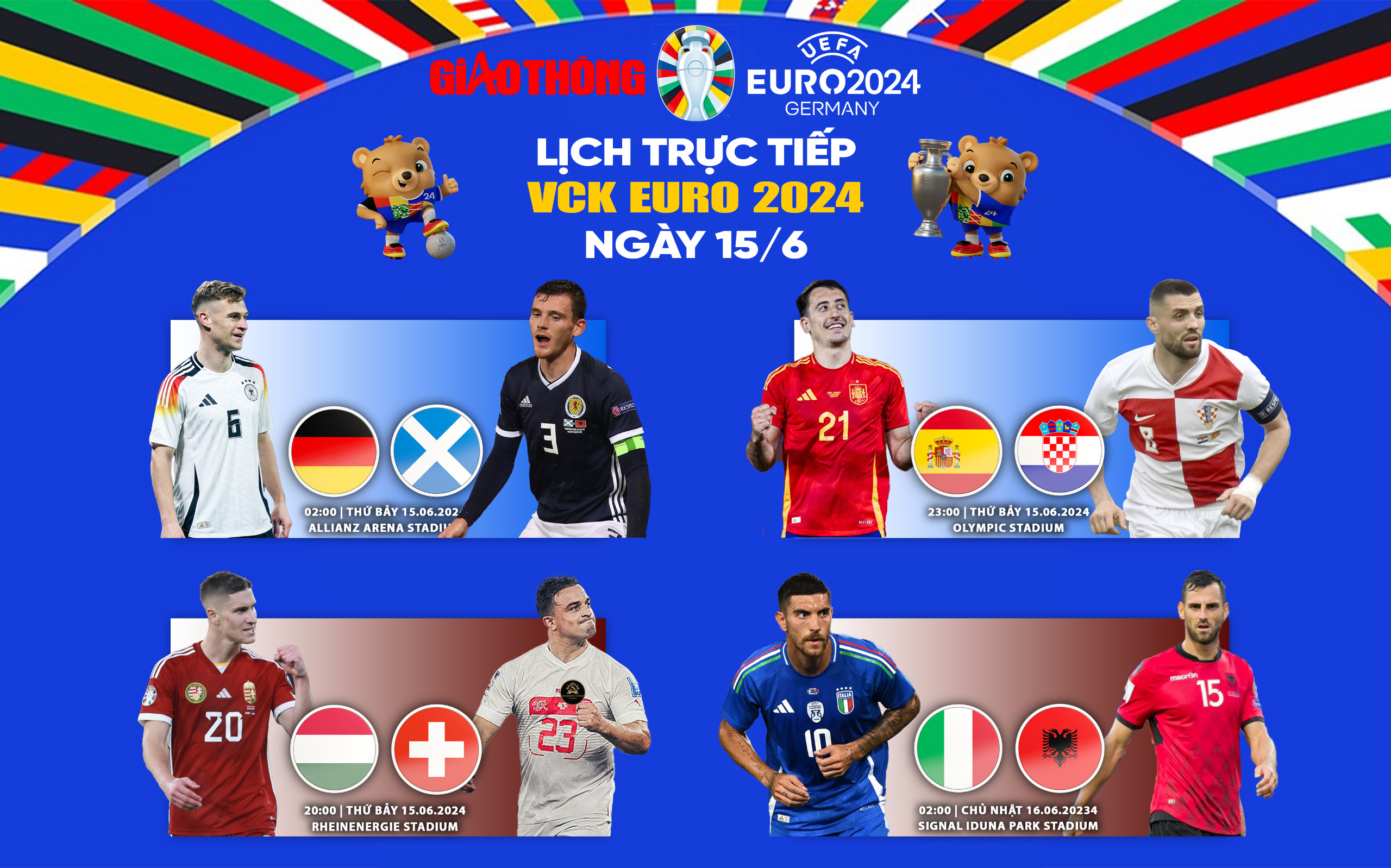 Trực tiếp EURO 2024 h&ocirc;m nay tr&ecirc;n TV360, VTV rạng s&aacute;ng 15/6- Ảnh 1.