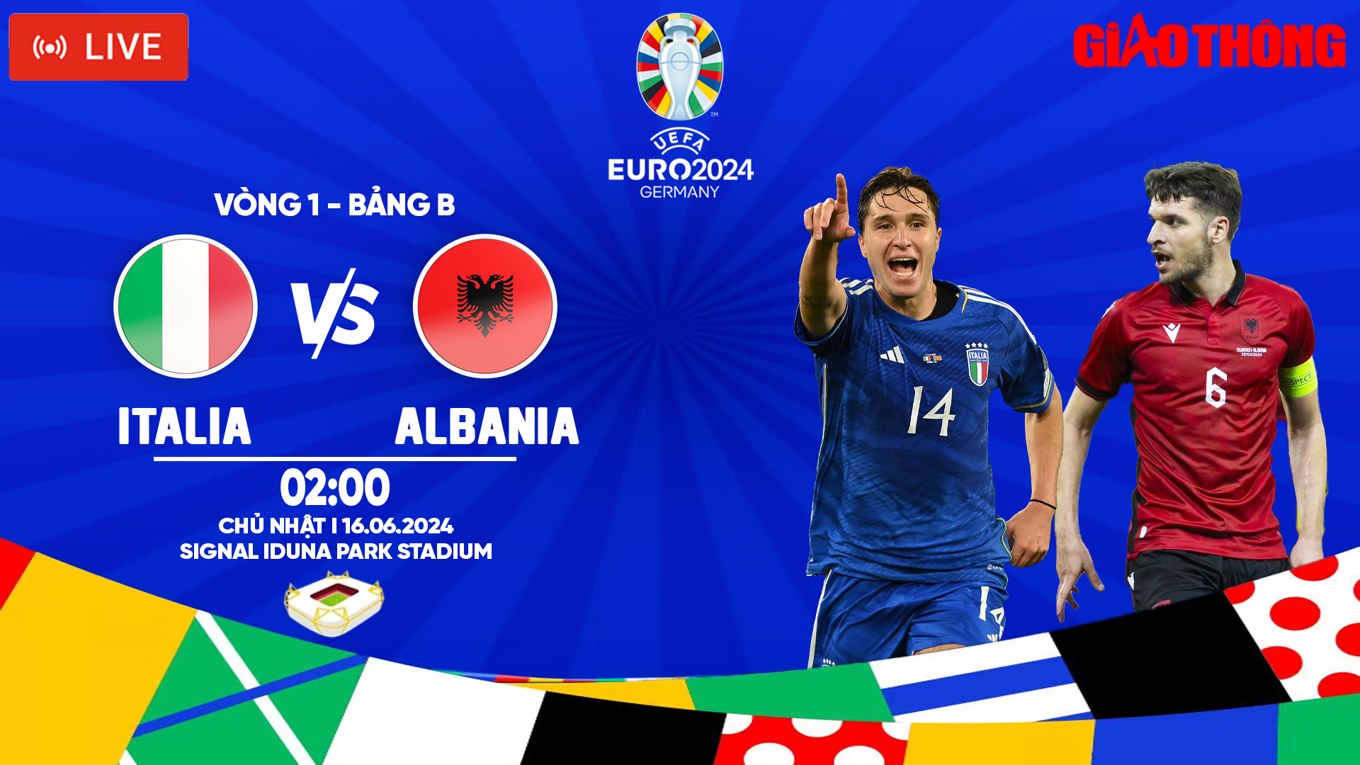 Link xem trực tiếp Italy vs Albania (2h ng&agrave;y 16/6), bảng B EURO 2024- Ảnh 1.