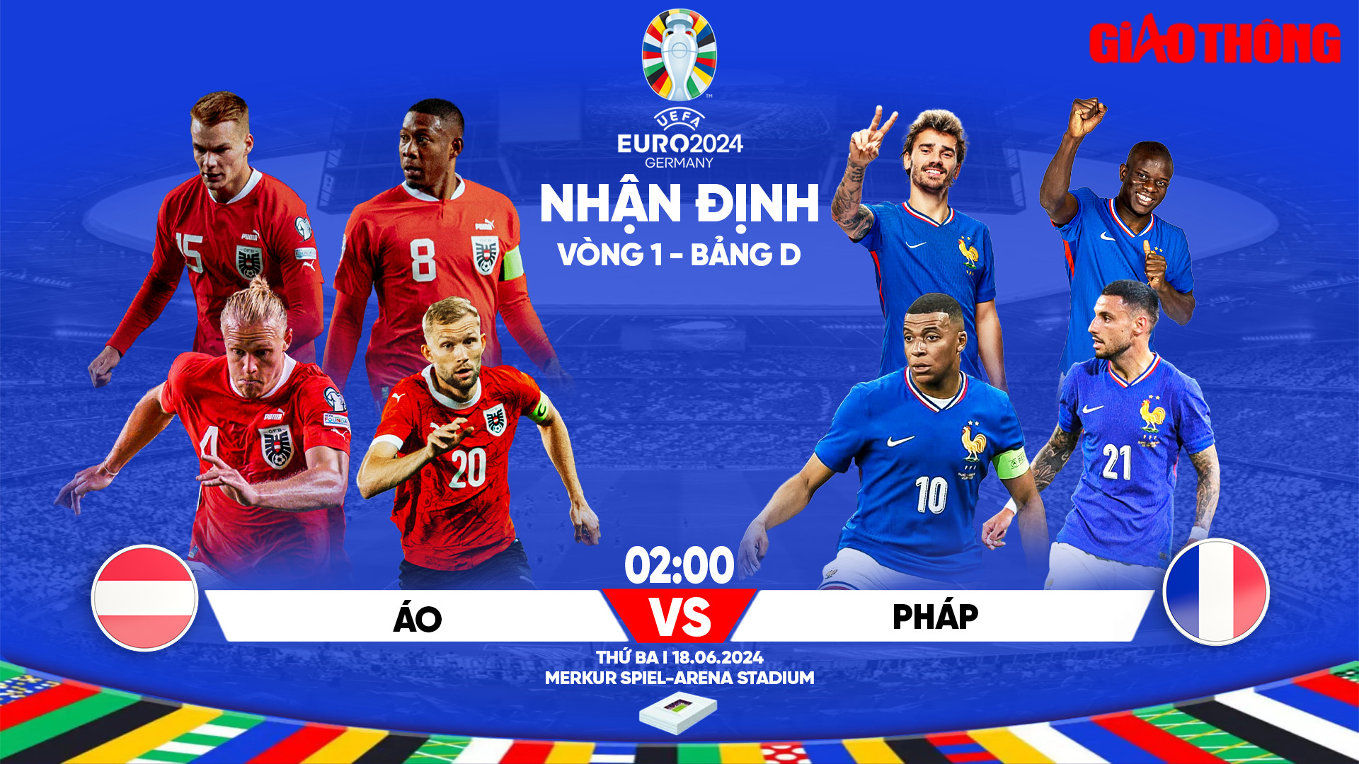 Nhận định, dự đo&aacute;n kết quả &Aacute;o vs Ph&aacute;p (2h ng&agrave;y 18/6), bảng D EURO 2024- Ảnh 1.