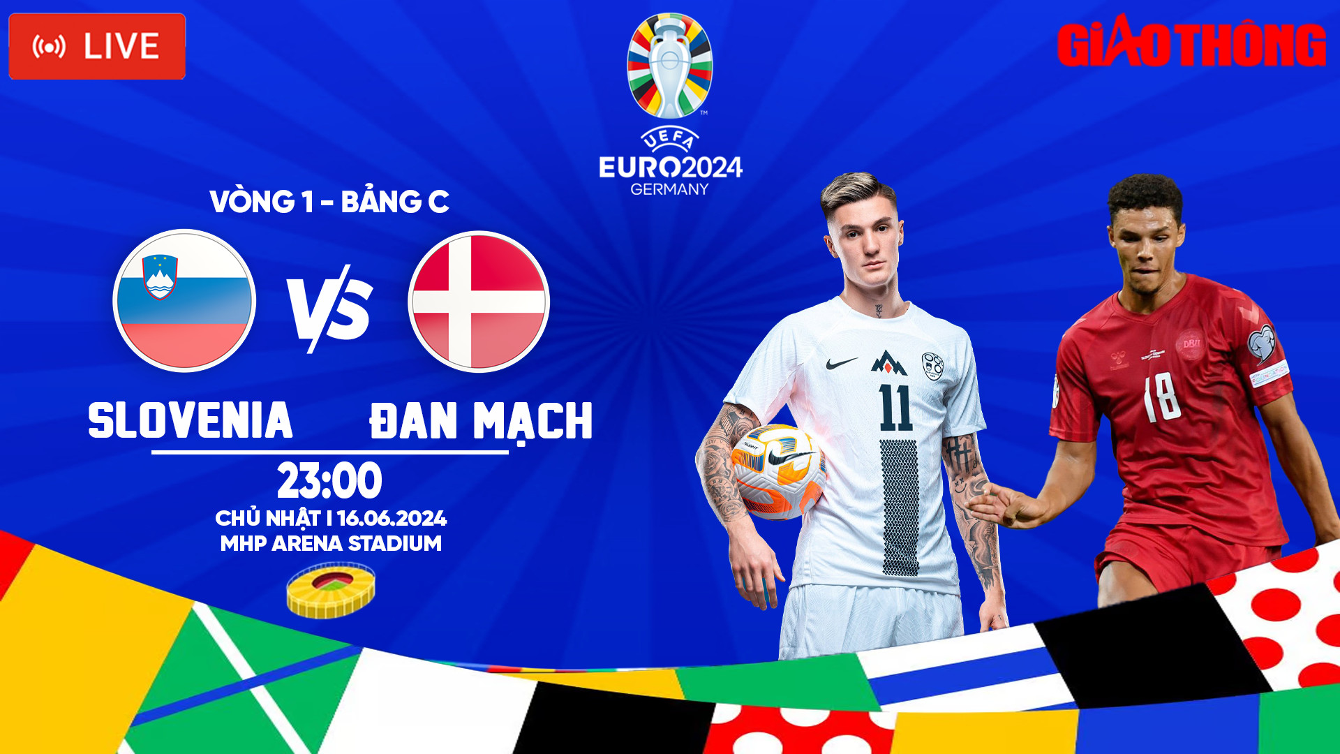 Link xem trực tiếp Slovenia vs Đan Mạch (23h ng&agrave;y 16/6), bảng C EURO 2024- Ảnh 1.