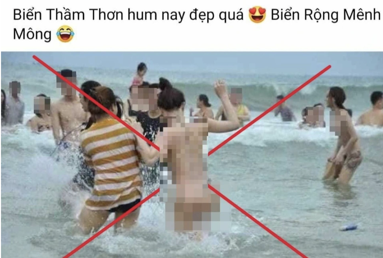 Đ&atilde; x&aacute;c định người đăng bức ảnh nữ du kh&aacute;ch khỏa th&acirc;n tắm biển Sầm Sơn- Ảnh 1.