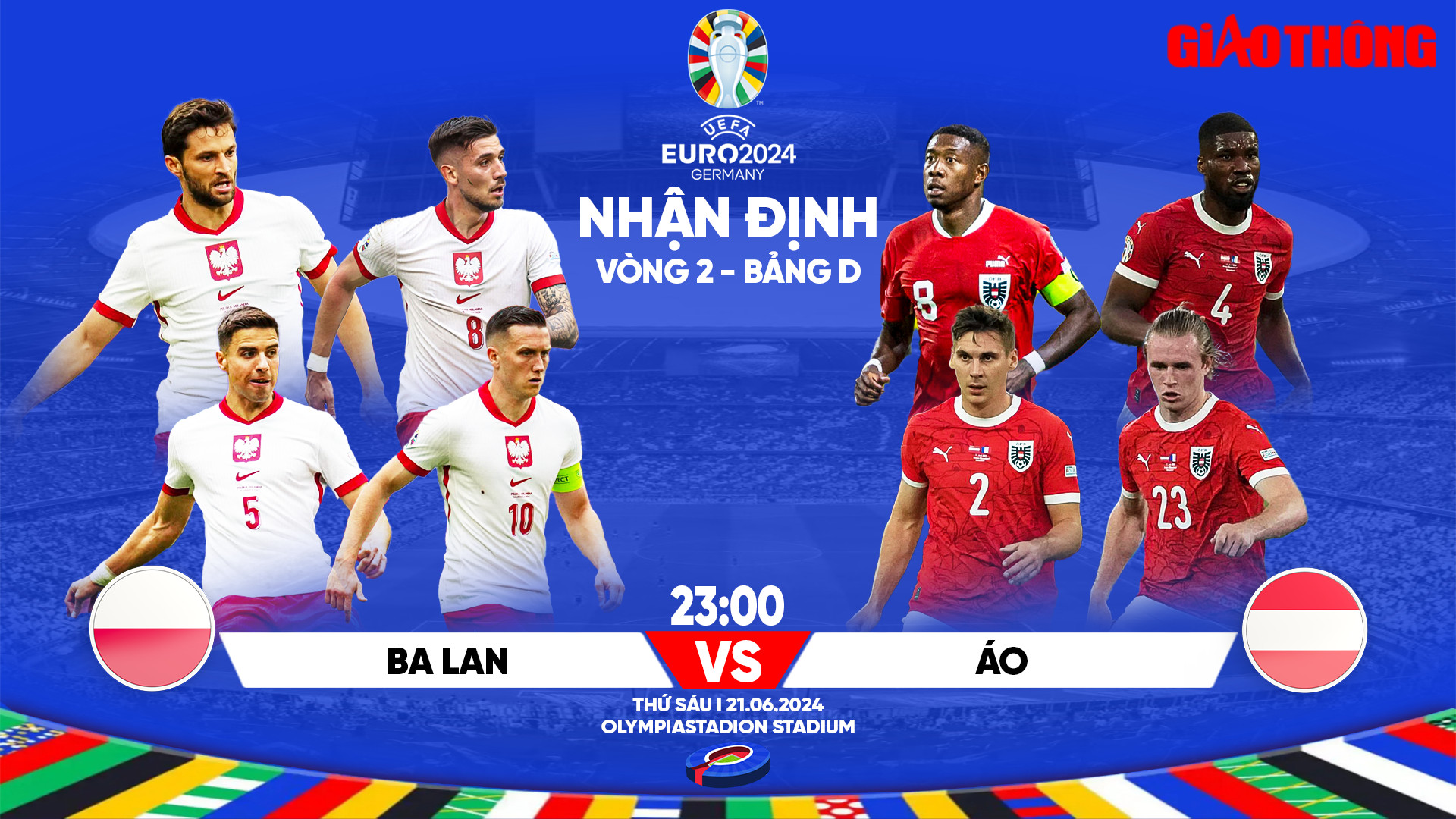 Nhận định, dự đo&aacute;n kết quả Ba Lan vs &Aacute;o (23h ng&agrave;y 21/6), bảng D EURO 2024- Ảnh 1.