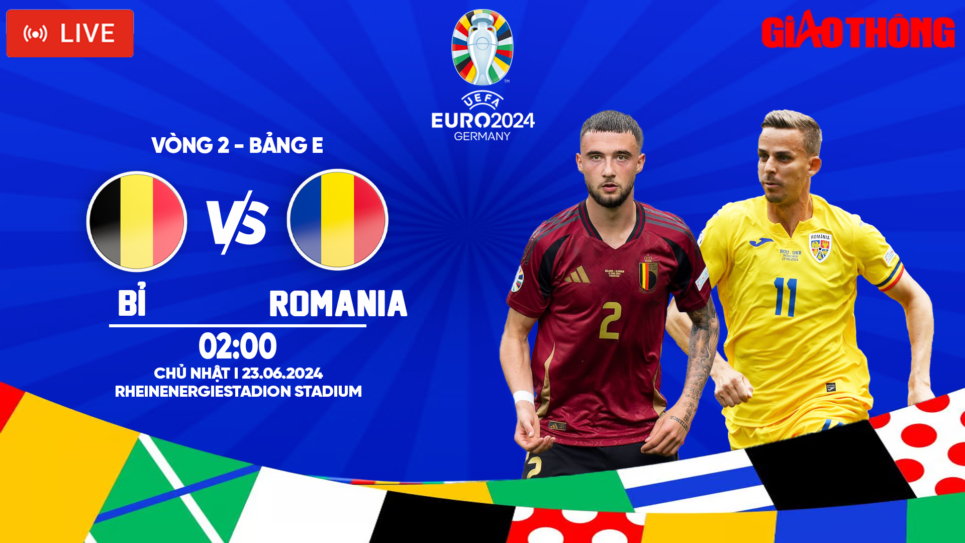 Link xem trực tiếp Bỉ vs Romania (02h ngày 23/6), bảng E EURO 2024- Ảnh 1. Link xem trực tiếp Bỉ vs Romania (02h ngày 23/6), bảng E EURO 2024- Ảnh 1.