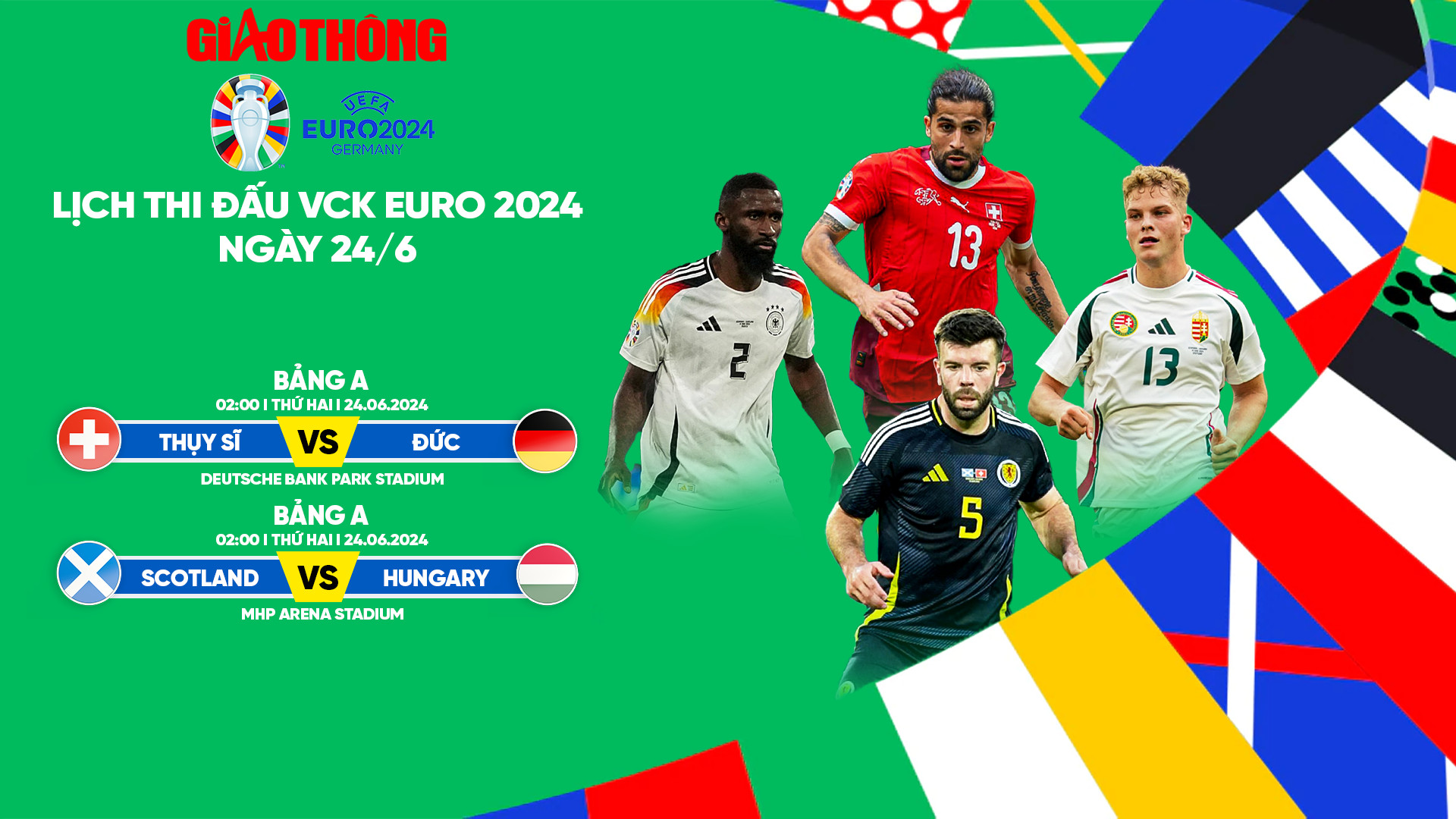 Lịch thi đấu b&oacute;ng đ&aacute; EURO 2024 ng&agrave;y 23/6, rạng s&aacute;ng 24/6- Ảnh 1.
