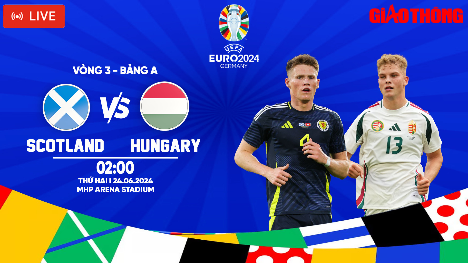 Trực tiếp b&oacute;ng đ&aacute; Scotland vs Hungary (2h ng&agrave;y 24/6), bảng A EURO 2024- Ảnh 1.