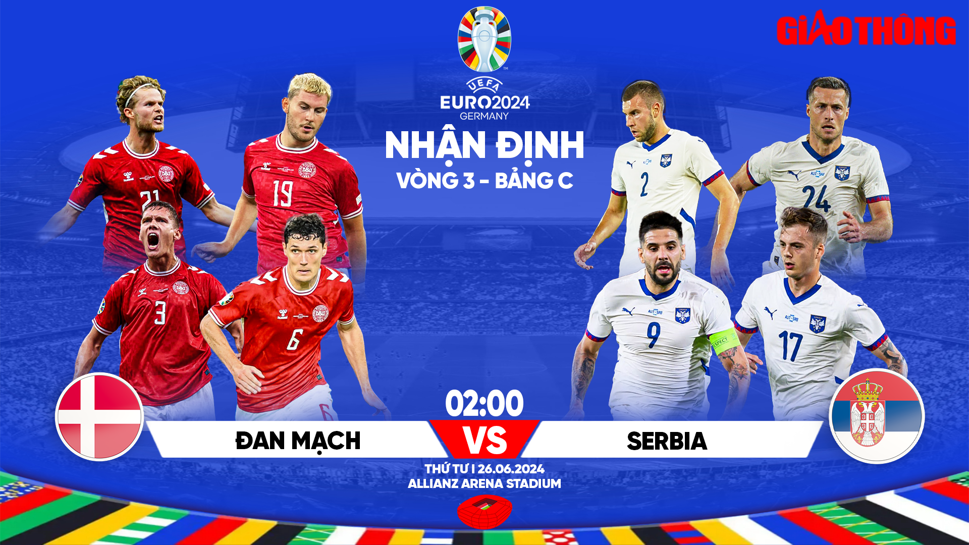 Nhận định, dự đo&aacute;n kết quả Đan Mạch vs Serbia (2h ng&agrave;y 26/6), bảng C EURO 2024- Ảnh 1.