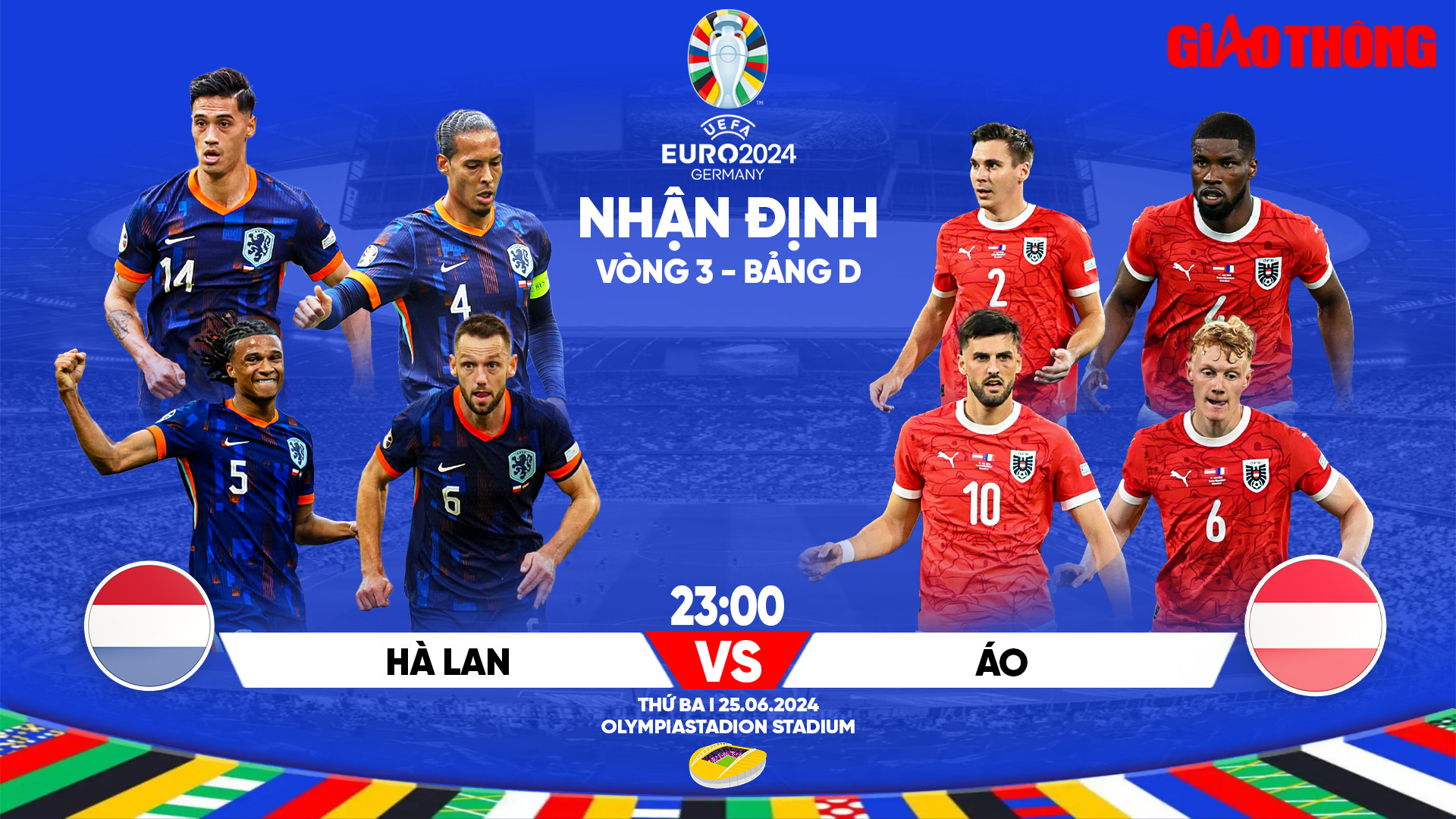 Nhận định, dự đo&aacute;n kết quả H&agrave; Lan vs &Aacute;o (23h ng&agrave;y 25/6), bảng D EURO 2024- Ảnh 1.