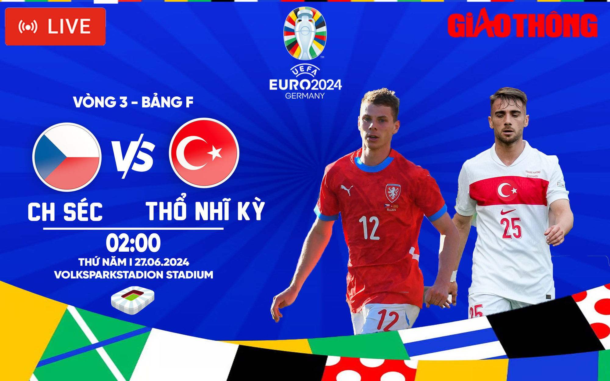 Link xem trực tiếp CH S&eacute;c vs Thổ Nhĩ Kỳ (2h ng&agrave;y 27/6), bảng F EURO 2024- Ảnh 1.