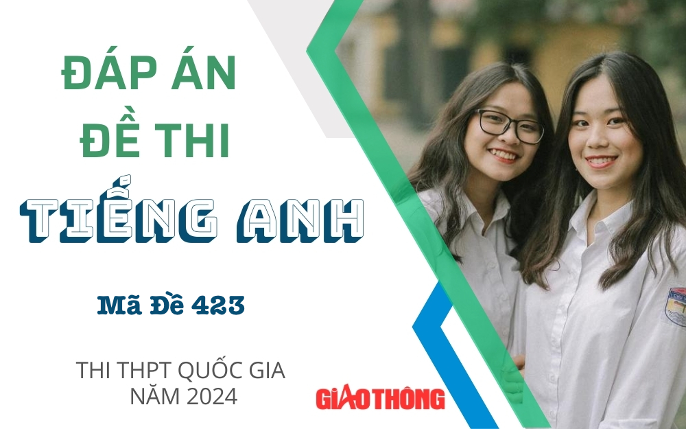 Đ&aacute;p &aacute;n đề thi m&ocirc;n Tiếng Anh m&atilde; đề 423 tốt nghiệp THPT 2024.