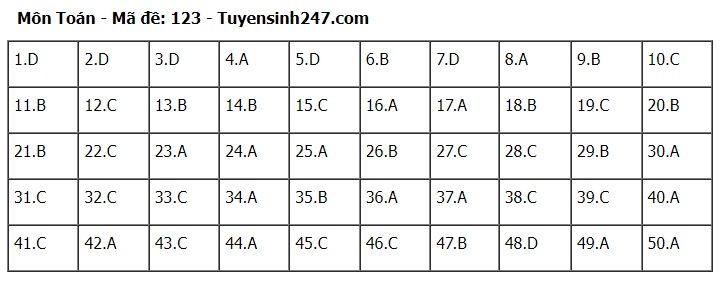 Đ&aacute;p &aacute;n m&ocirc;n To&aacute;n THPT 2024 tất cả 24 m&atilde; đề chuẩn nhanh nhất- Ảnh 23.