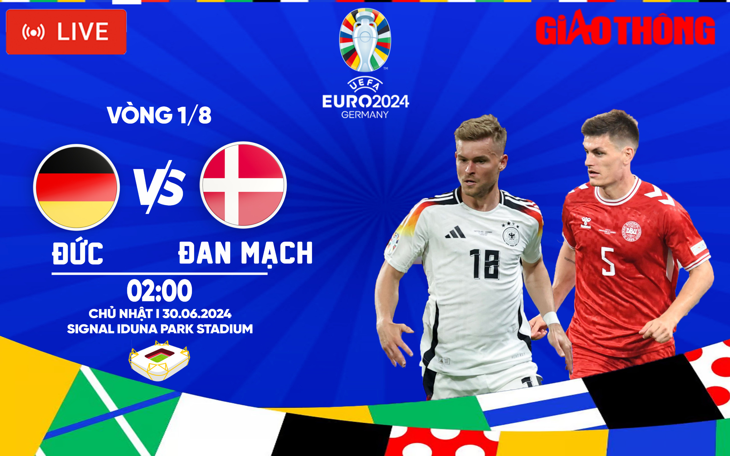 Trực tiếp Đức vs Đan Mạch (2h ng&agrave;y 30/6), v&ograve;ng 1/8 EURO 2024- Ảnh 1.