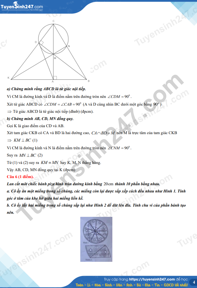 Đáp án đề thi tuyển sinh lớp 10 môn Toán An Giang năm 2024- Ảnh 6. Đáp án đề thi tuyển sinh lớp 10 môn Toán An Giang năm 2024- Ảnh 6.