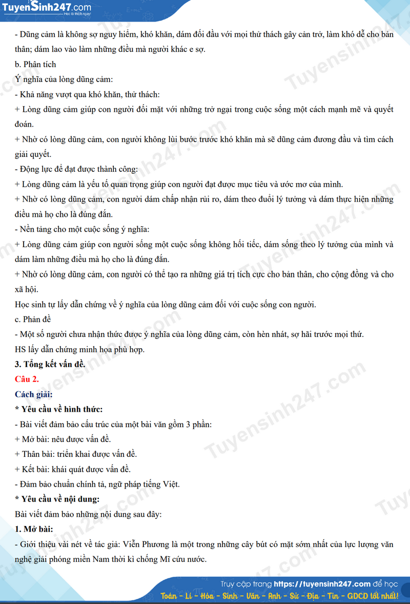Đ&aacute;p &aacute;n đề thi tuyển sinh lớp 10 m&ocirc;n Ngữ văn L&agrave;o Cai năm 2024- Ảnh 4.
