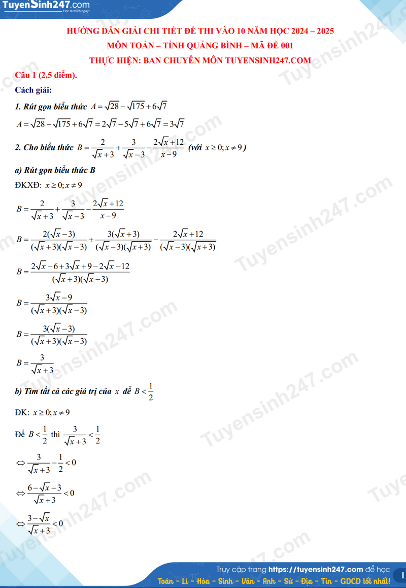 Đ&aacute;p &aacute;n đề thi tuyển sinh lớp 10 m&ocirc;n To&aacute;n Quảng B&igrave;nh năm 2024- Ảnh 3.