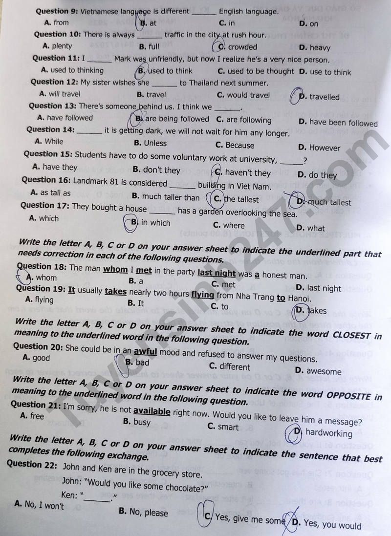 Đáp án đề thi tuyển sinh lớp 10 môn Tiếng Anh Khánh Hòa năm 2024- Ảnh 3. Đáp án đề thi tuyển sinh lớp 10 môn Tiếng Anh Khánh Hòa năm 2024- Ảnh 3.