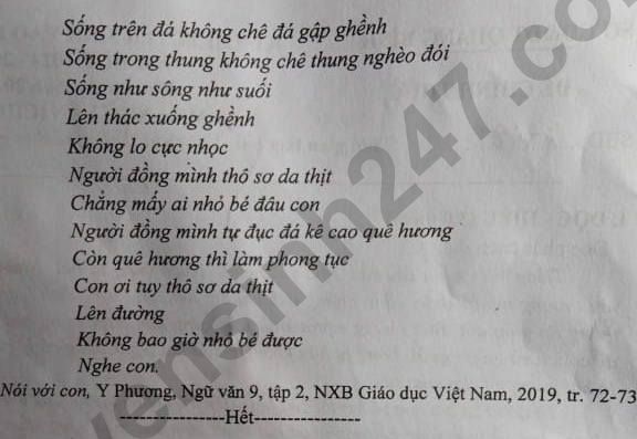 Đ&aacute;p &aacute;n đề thi tuyển sinh lớp 10 m&ocirc;n Ngữ văn Quảng B&igrave;nh năm 2024- Ảnh 3.