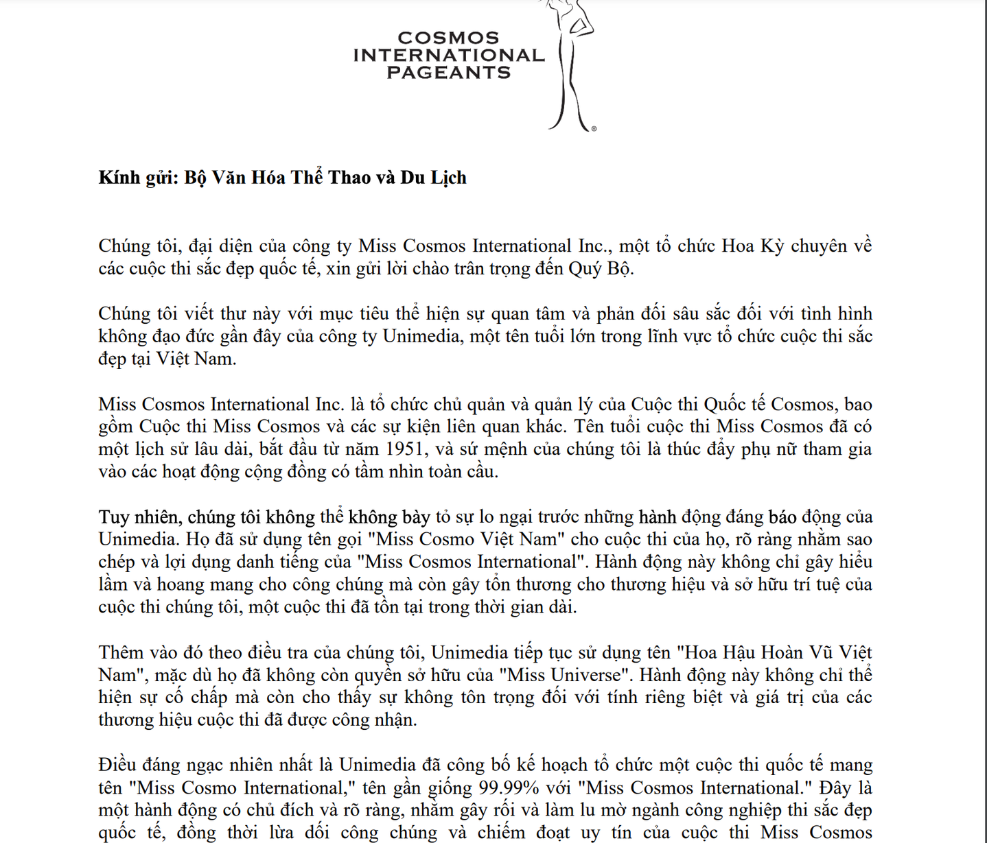 Miss Cosmos International tố Miss Cosmo Vietnam sao ch&eacute;p v&agrave; lợi dụng danh tiếng- Ảnh 3.