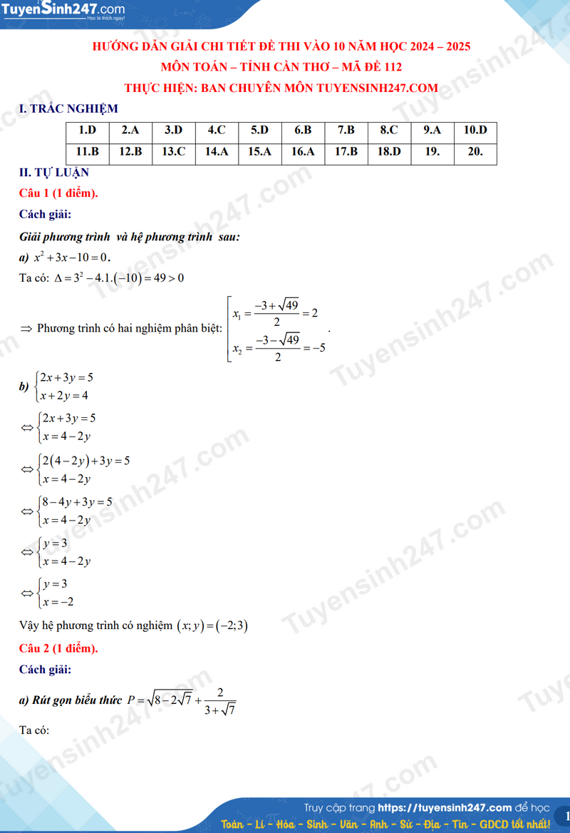 Đ&aacute;p &aacute;n đề thi tuyển sinh lớp 10 m&ocirc;n To&aacute;n Cần Thơ năm 2024- Ảnh 6.