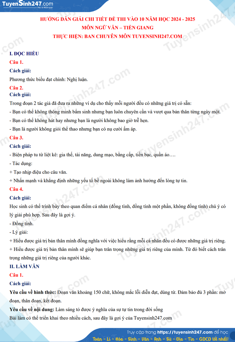 Đ&aacute;p &aacute;n đề thi tuyển sinh lớp 10 m&ocirc;n Ngữ văn Tiền Giang năm 2024- Ảnh 3.