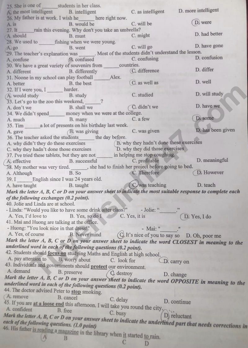Đ&aacute;p &aacute;n đề thi tuyển sinh lớp 10 m&ocirc;n Tiếng Anh L&agrave;o Cai năm 2024- Ảnh 3.
