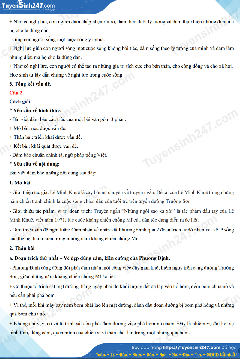 Đáp án đề thi tuyển sinh lớp 10 môn Ngữ văn Cần Thơ năm 2024- Ảnh 5. Đáp án đề thi tuyển sinh lớp 10 môn Ngữ văn Cần Thơ năm 2024- Ảnh 5.