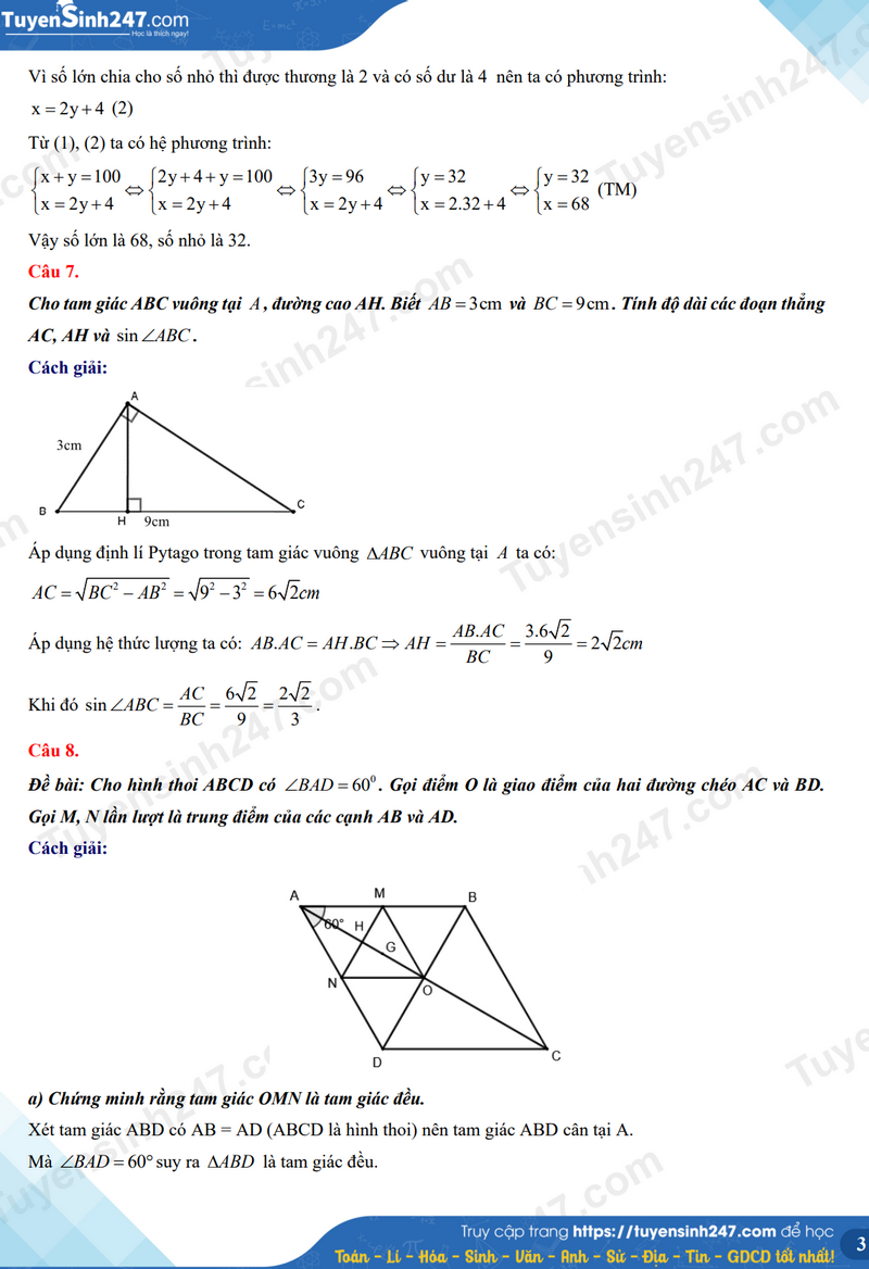 Đ&aacute;p &aacute;n đề thi tuyển sinh lớp 10 m&ocirc;n To&aacute;n Th&aacute;i Nguy&ecirc;n năm 2024- Ảnh 4.