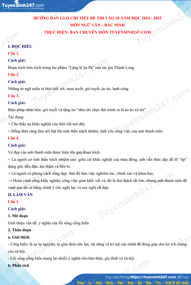 Đ&aacute;p &aacute;n đề thi tuyển sinh lớp 10 m&ocirc;n Ngữ văn Bắc Ninh năm 2024- Ảnh 2.