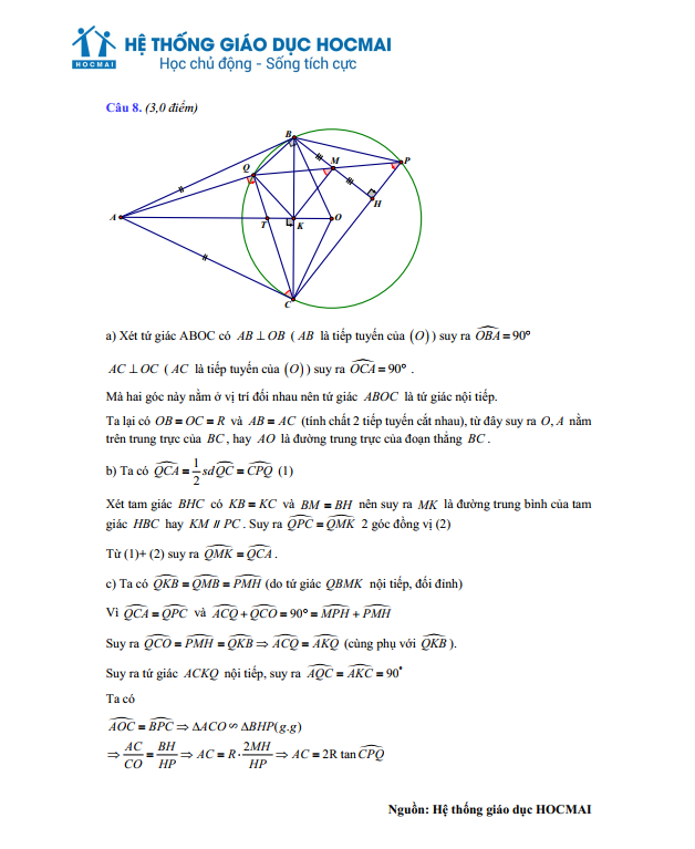 Đ&aacute;p &aacute;n đề thi tuyển sinh v&agrave;o lớp 10 m&ocirc;n To&aacute;n TP.HCM năm 2024- Ảnh 6.