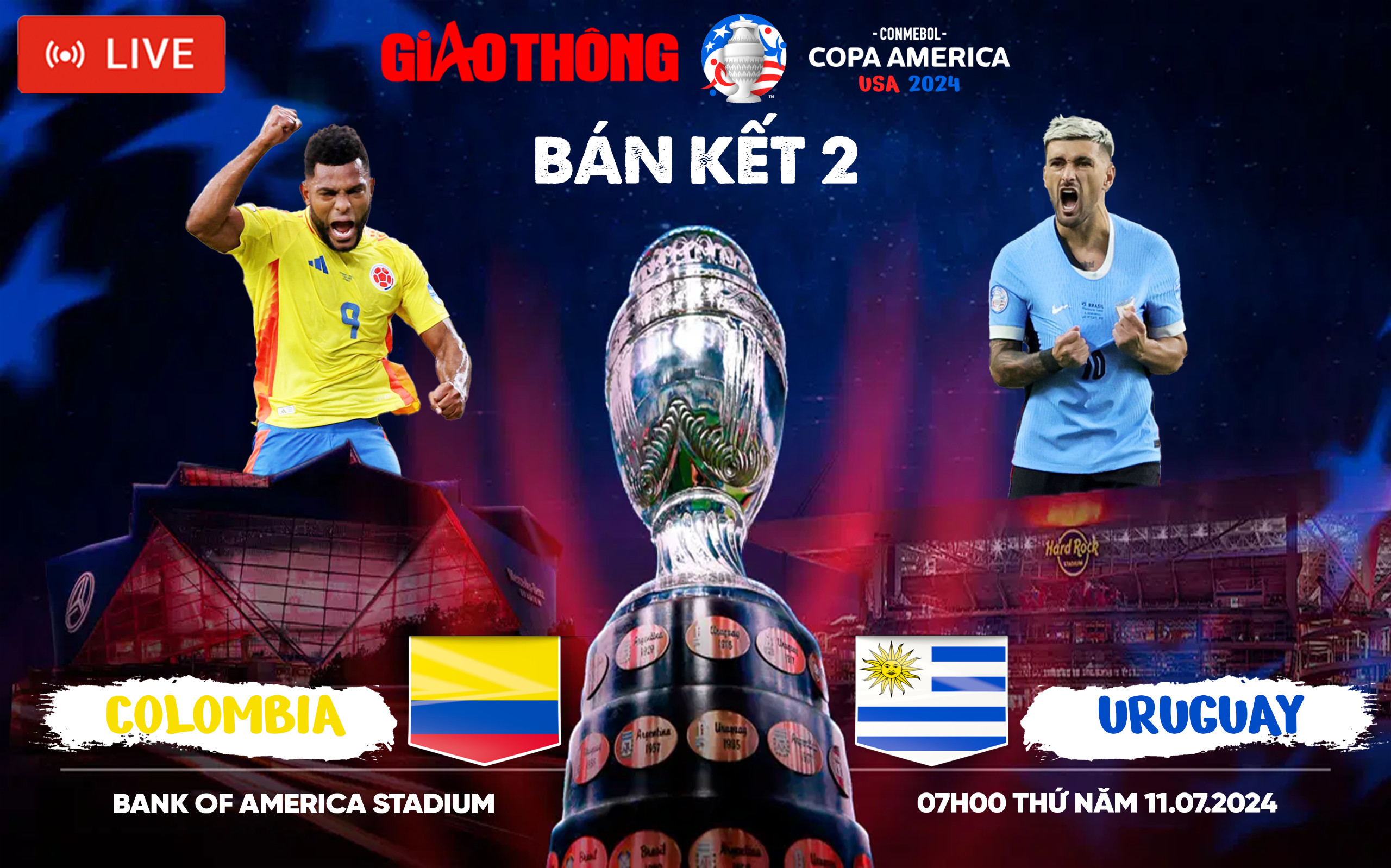 Link xem trực tiếp Uruguay vs Colombia (7h ng&agrave;y 11/7), b&aacute;n kết Copa America 2024- Ảnh 1.