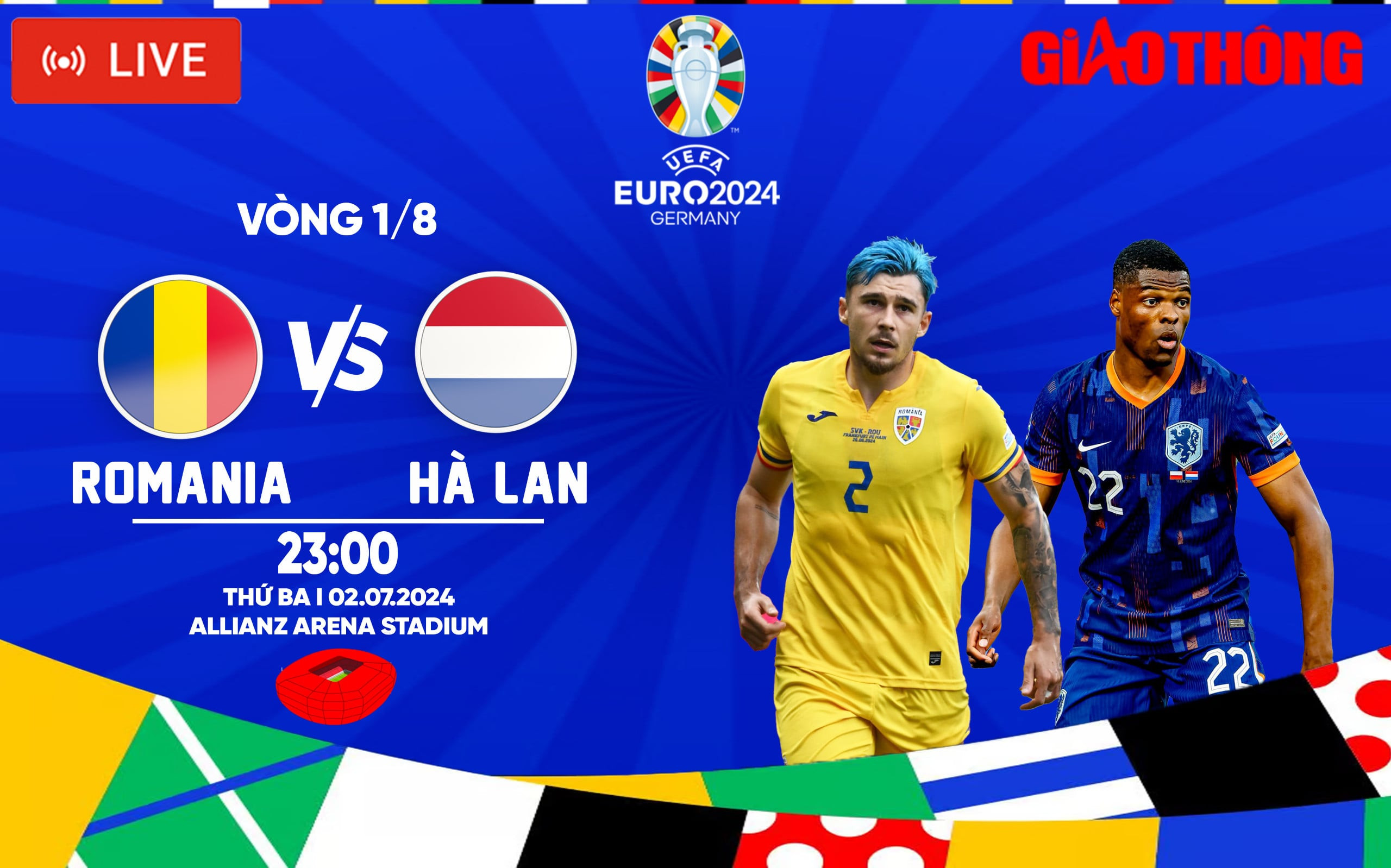 Trực tiếp Romania vs H&agrave; Lan (23h ng&agrave;y 2/7), v&ograve;ng 1/8 EURO 2024- Ảnh 2.