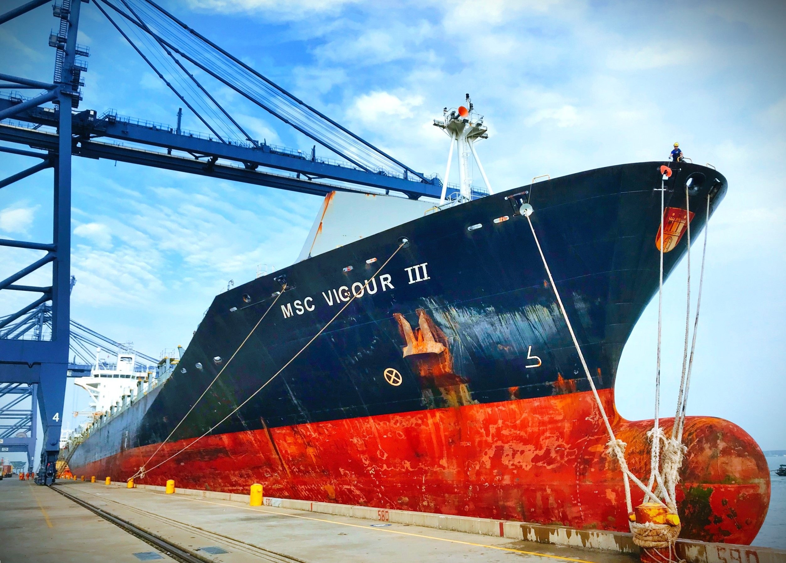 Cảng SSIT đ&oacute;n t&agrave;u tuyến dịch vụ nội &Aacute; mới của h&atilde;ng t&agrave;u container lớn nhất thế giới- Ảnh 1.