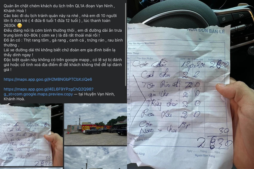 Kh&aacute;nh Ho&agrave; xử l&yacute; qu&aacute;n cơm cạnh QL1 bị tố "chặt ch&eacute;m" kh&aacute;ch h&agrave;ng- Ảnh 1.