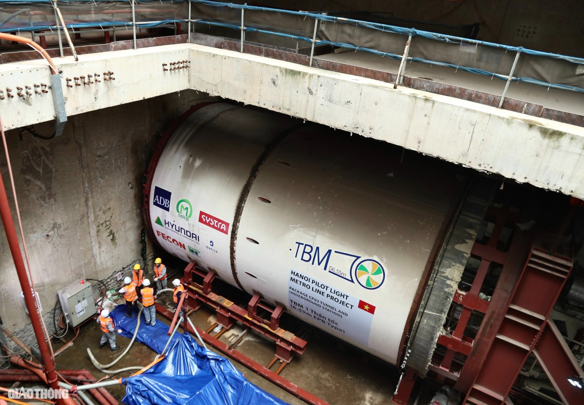 Cận cảnh "si&ecirc;u" robot khoan những m&eacute;t hầm đầu ti&ecirc;n metro Nhổn - ga H&agrave; Nội- Ảnh 10.