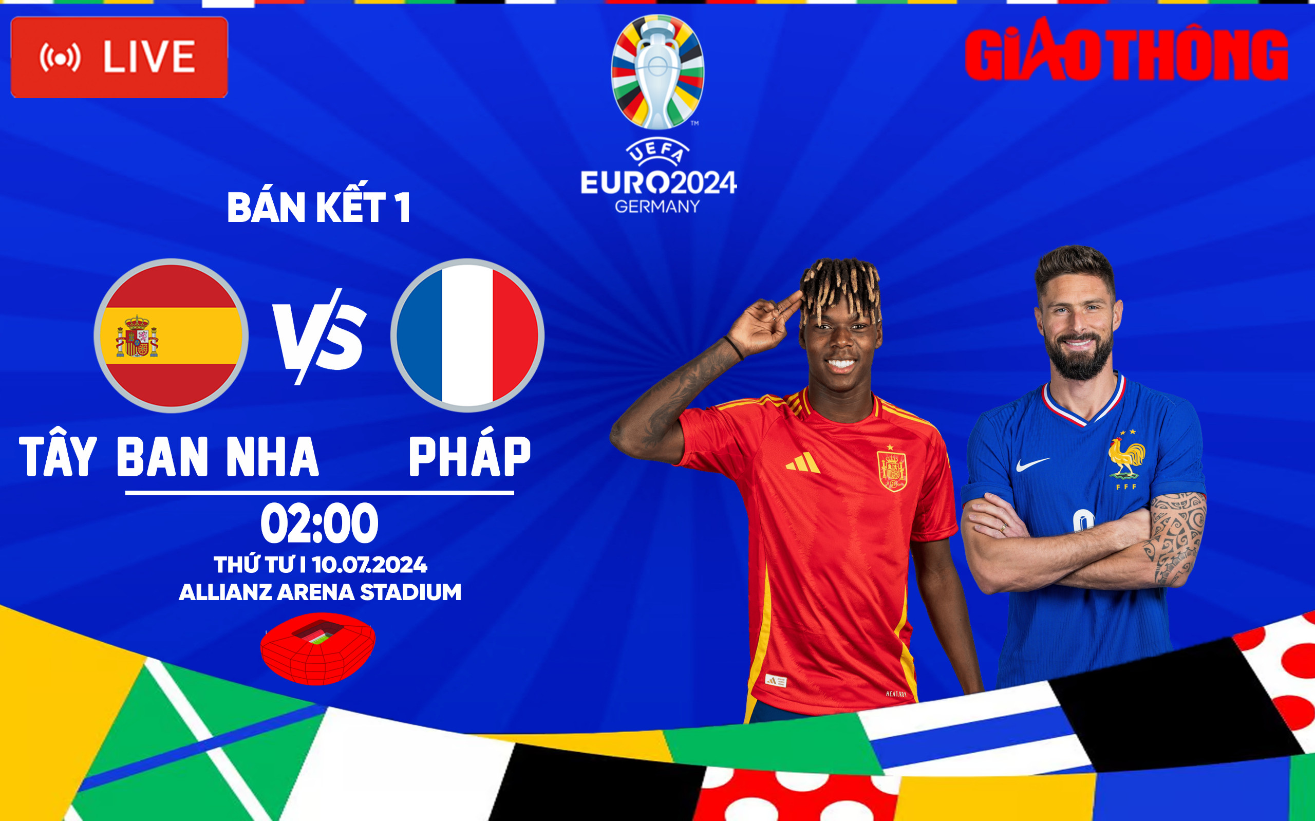 Trực tiếp T&acirc;y Ban Nha vs Ph&aacute;p (2h ng&agrave;y 10/7), b&aacute;n kết EURO 2024- Ảnh 1.