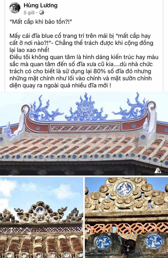 Thực hư việc mất đĩa cổ tr&ecirc;n m&aacute;i Ch&ugrave;a Cầu sau khi tr&ugrave;ng tu- Ảnh 2.