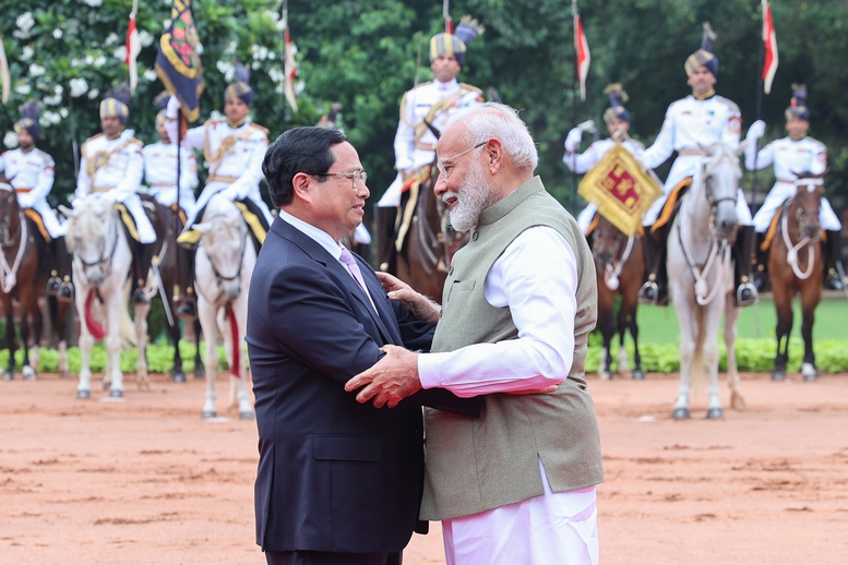 Lễ đ&oacute;n trọng thể Thủ tướng Phạm Minh Ch&iacute;nh lần đầu thăm cấp Nh&agrave; nước Ấn Độ- Ảnh 2.